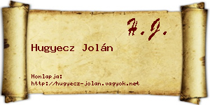 Hugyecz Jolán névjegykártya