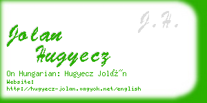 jolan hugyecz business card